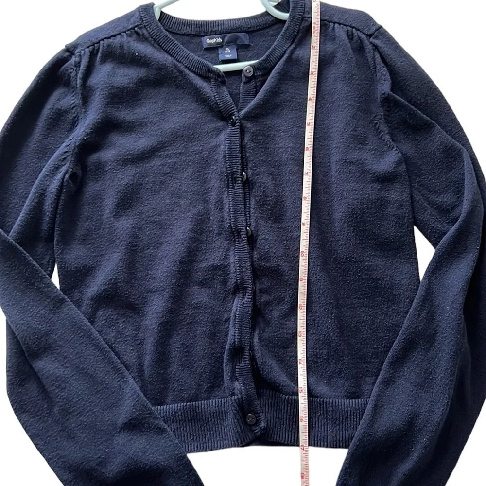 GapKids girls navy blue button down cardigan - Picture 4 of 4